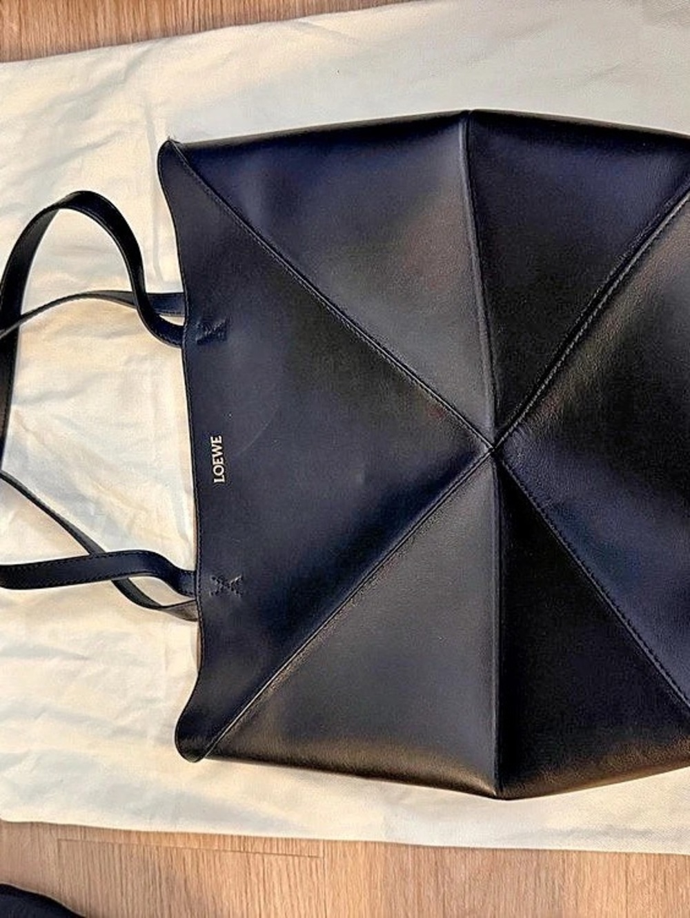 Loewe Puzzle Fold Tote Black & Brown